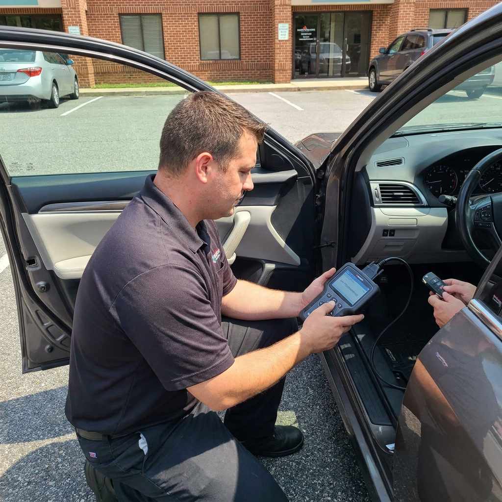 Auto locksmith programming a transponder key in Sacramento
